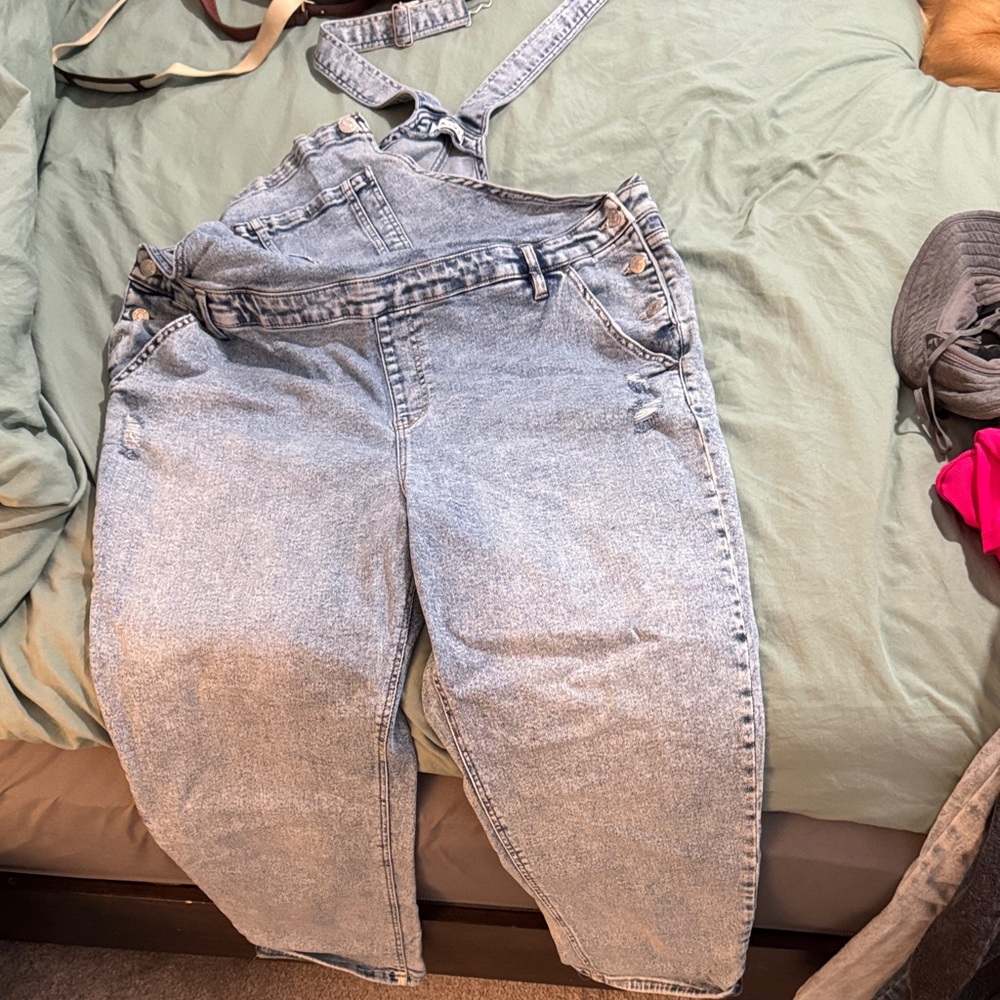Ava & viv light wash overalls